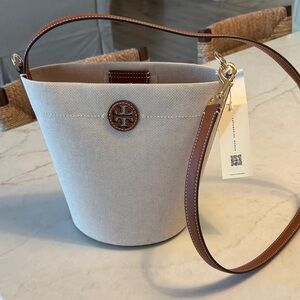 Tory Burch Blake Canvas Bucket Bag NWT